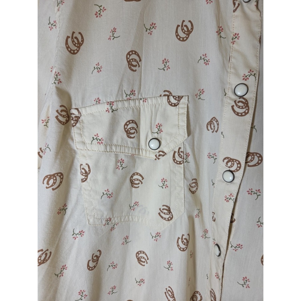 Pendleton Gambler Pearl Snap Shirt Cowgirl Western Floral Horsehoes Women L $119 - Picture 5 of 12